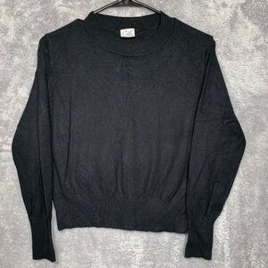 Cielo Girl's Black Sweater Pullover Long Sleeve Crewneck‎ Size L Viscose Blend